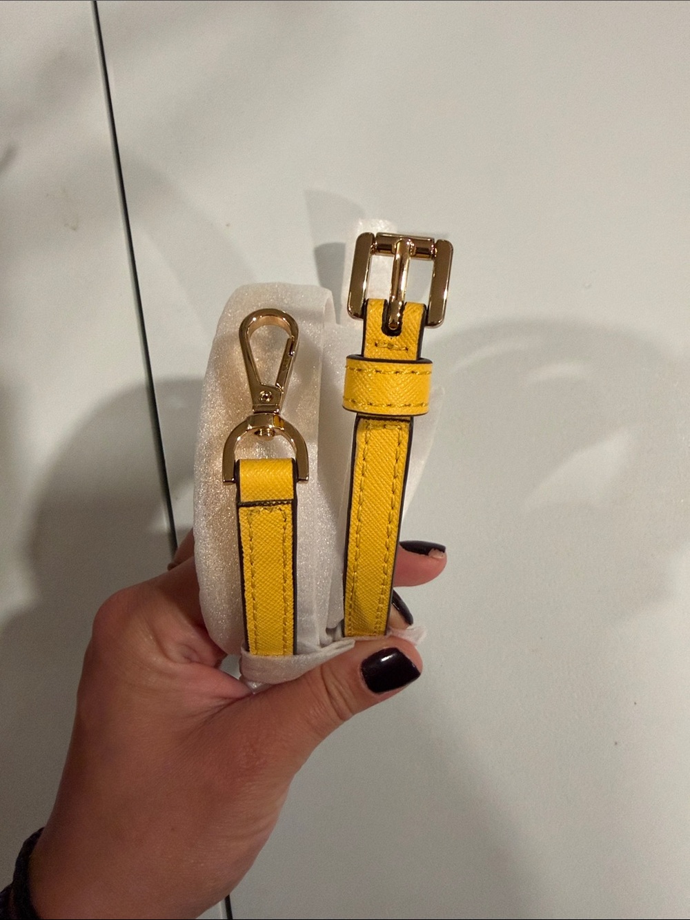 Michael KoYellow Leather adjustable Strap with Gold Hardware - Women Accessories
